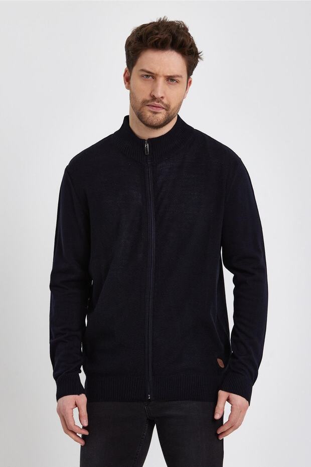 Yarım Balıkçı Yaka Fermuarlı Hırka (e22-5717) - 3