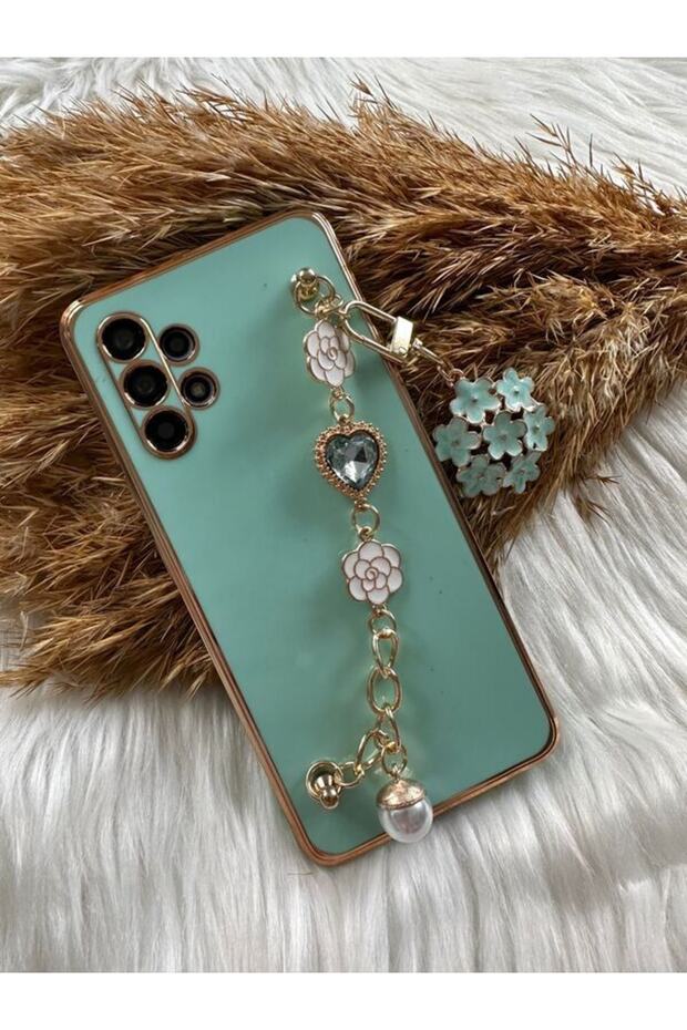Samsung A32 Compatible Floral Stone Pearl Handheld Laser Cut Case