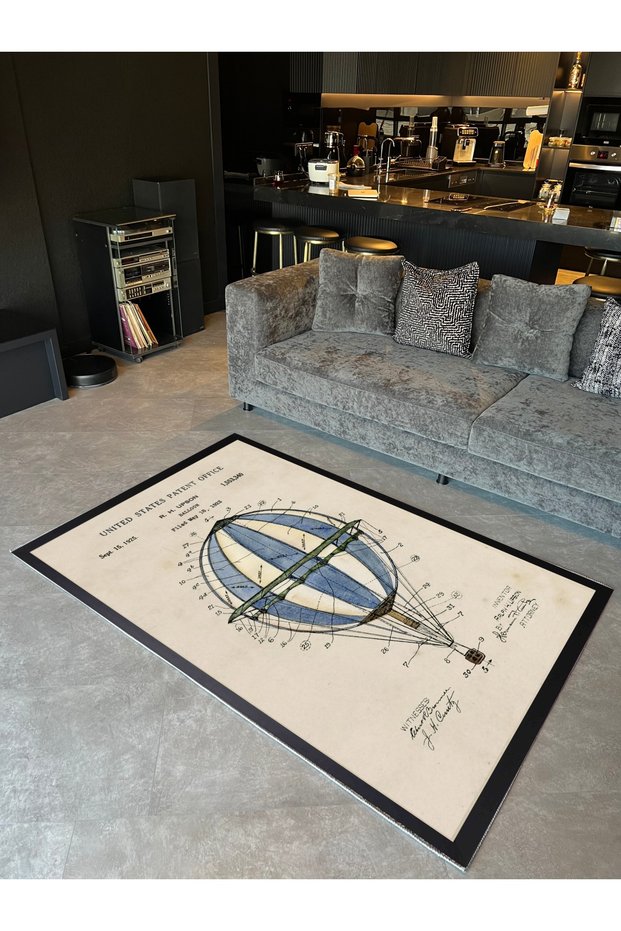 Mira 1041 Flying Balloon Themed Design Woven Base Carpet