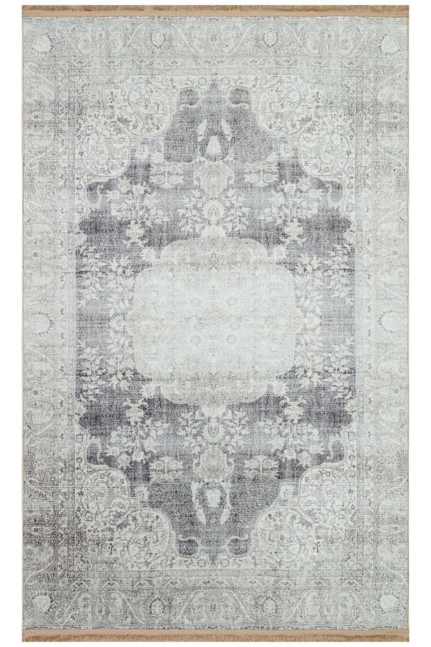 Mira 2103 Ar Vintage Antique Style Beige Gray Woven Base Carpet