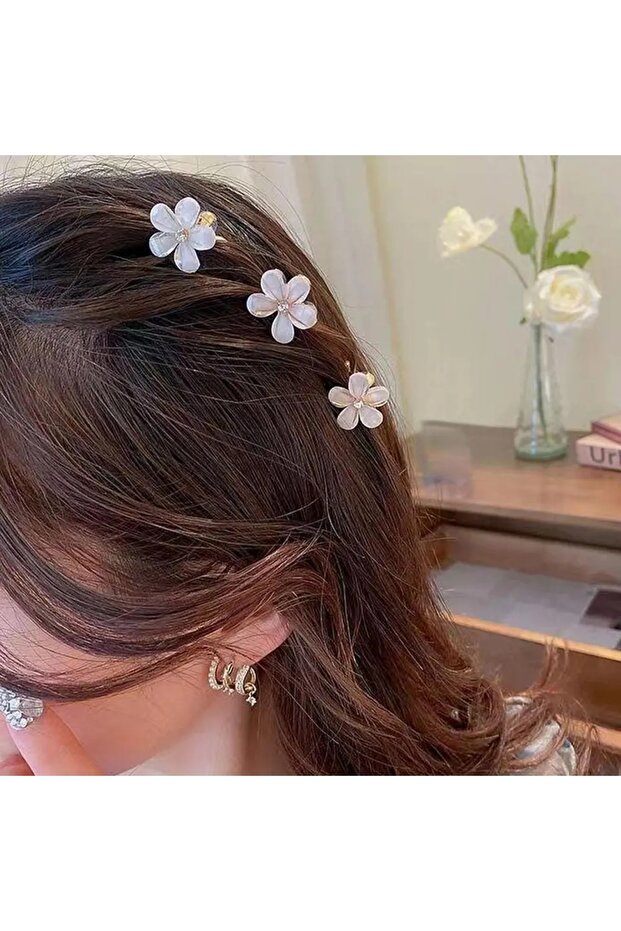 Flower Stone Minimal Latch Buckle, Hair Buckle