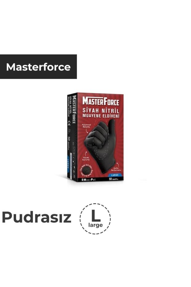 Siyah Nitril Muayene Eldiveni 10 X 50 Adet - L - 2