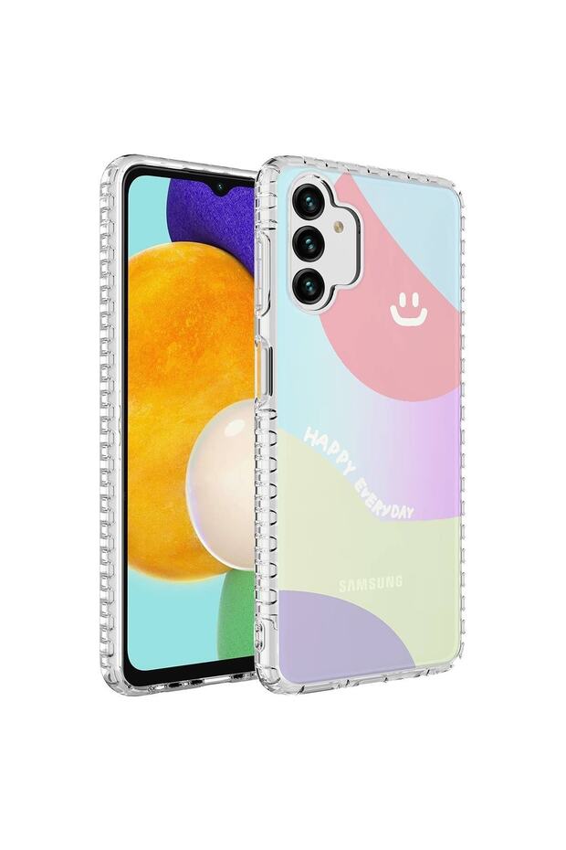 Galaxy A04s Kılıf Airbag Kenarlı Renkli Desenli Silikon Elegans Kapak - 1
