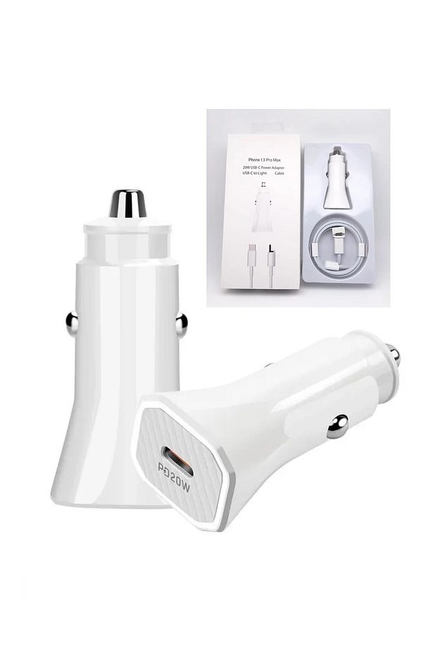 Iphone Uyumlu 20w Araç Çakmaklık Şarj Aleti 11-12-13-14 Ligtning Tüm Telefonlara Uyumlu Type-c Çıkış - 1