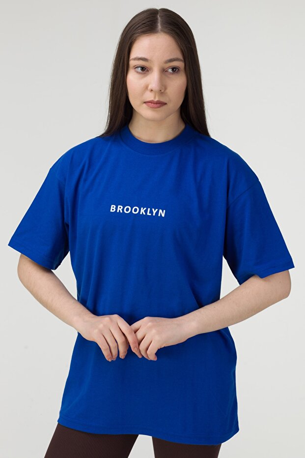 Unisex Sax Blue Brooklyn Printed T-shirt
