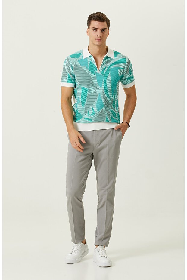 Gri Düz Paça Pantolon - 1