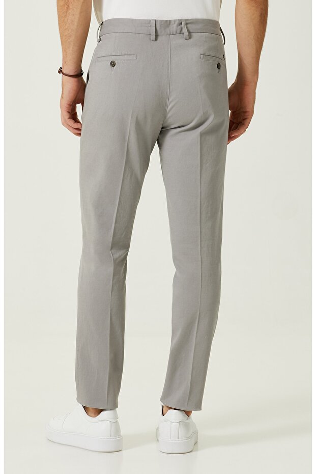 Gri Düz Paça Pantolon - 3