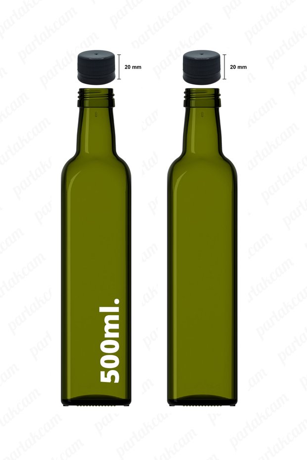 Olive Oil And Sauce Bottle Marasca Glass Green Color Bottle 500ml