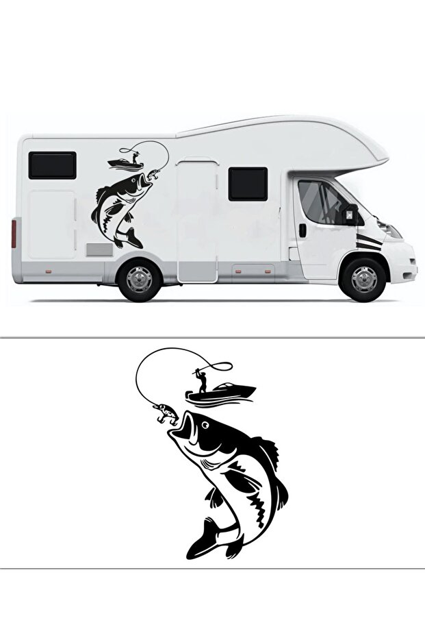 50 X 36 Cm Fishing Car Sticker