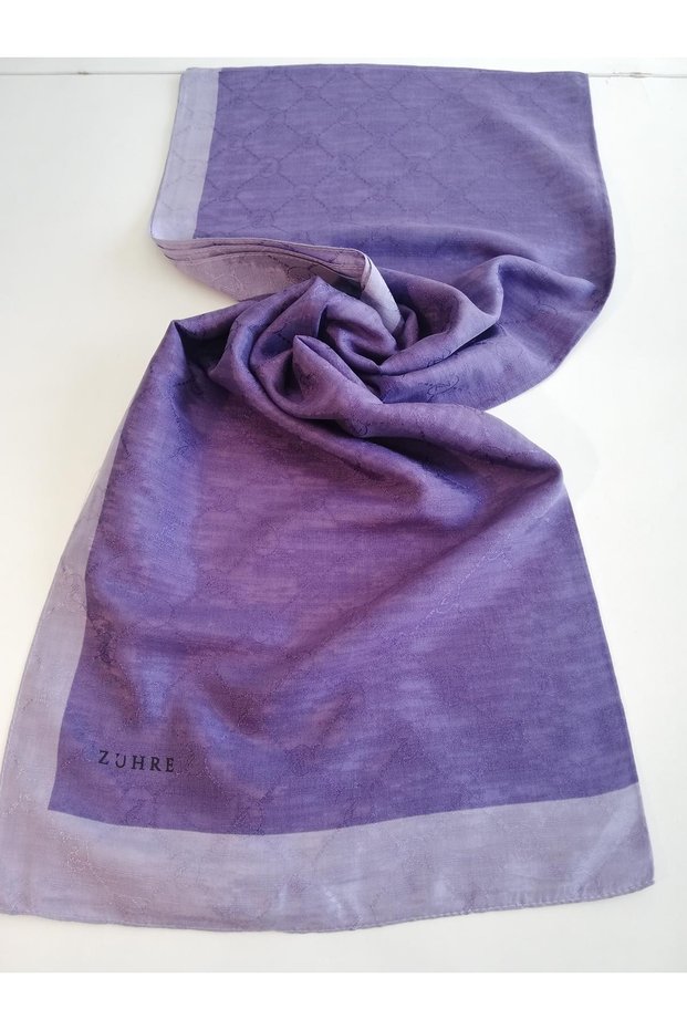 Lilac Monogram Patterned Cocoon Shawl - 0100 V46