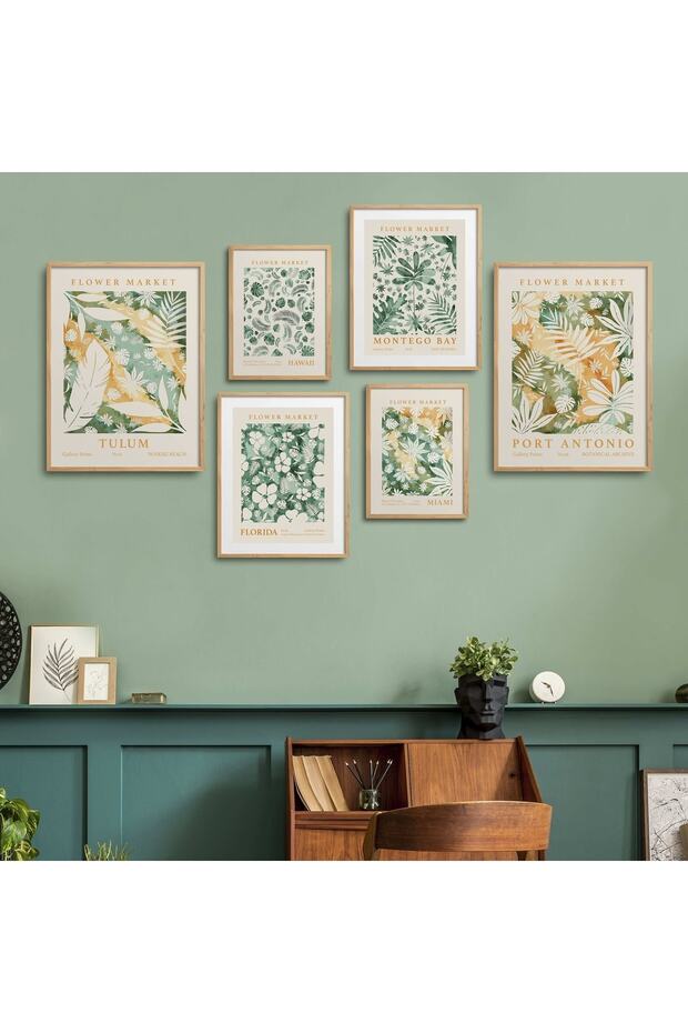 Natural Wooden Framed 6-Piece Painting Set Six-015