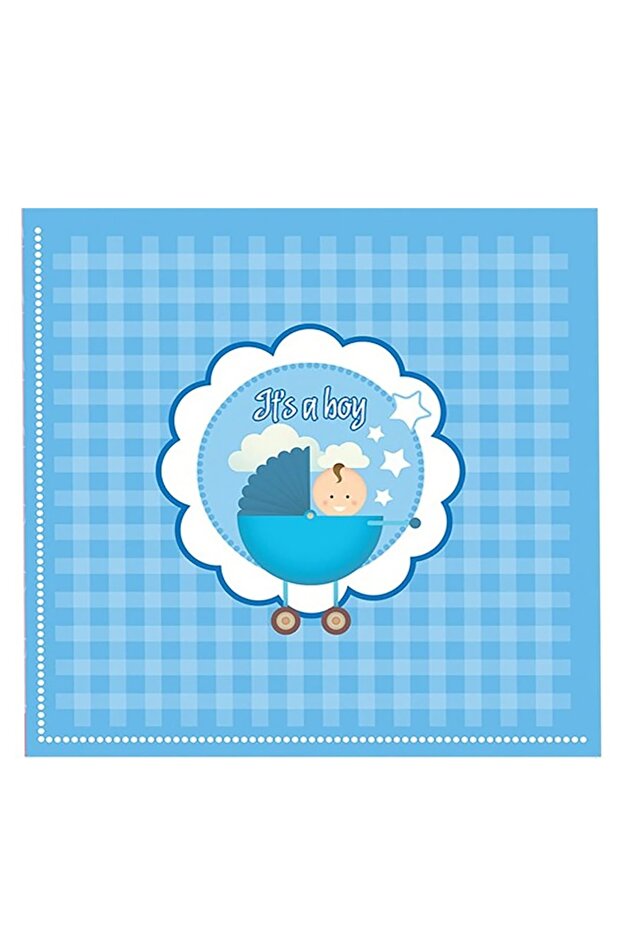 20 Pieces Blue and Green Color Polka Dot Napkin with It's a Boy Written