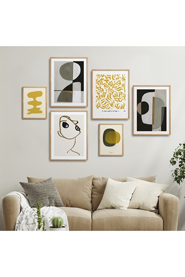 Natural Wooden Framed 6-Piece Painting Set Six-020