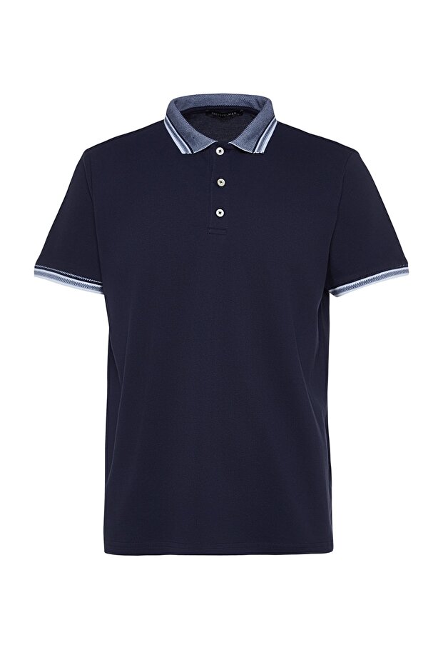 Lacivert Slim/Dar Kesim %100 Polo Yaka T-shirt TMNSS22PO00014 - 9