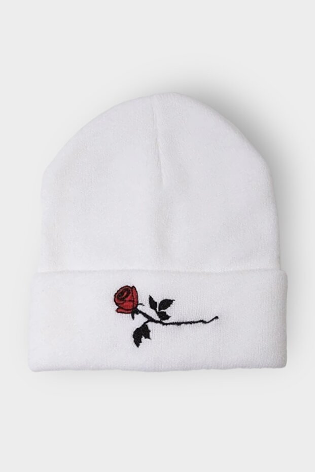 Neue weiße Rosenbaskenmütze - 1