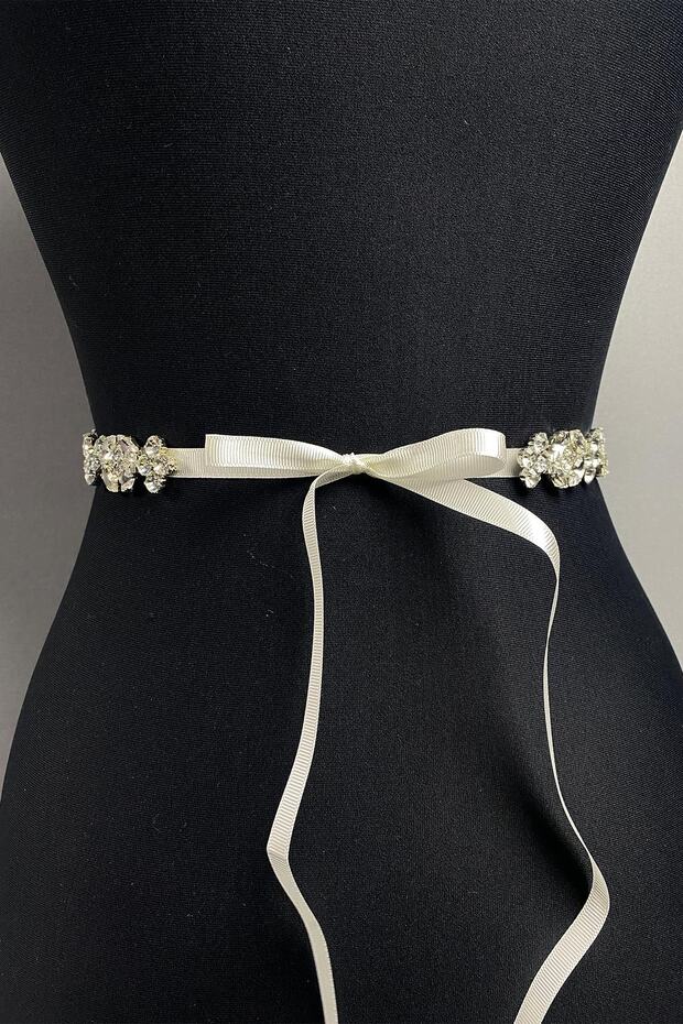 Silver Shuttle Beyoğlu Stone Evening Dress Belt Waist Accessory – Belt, Stylish Design, Women's Accessory