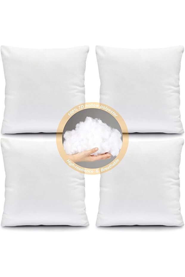 Set of 4 Square Throw Pillow 43x43 Cm Decorative Soft Microfiber Filled Throw Pillow