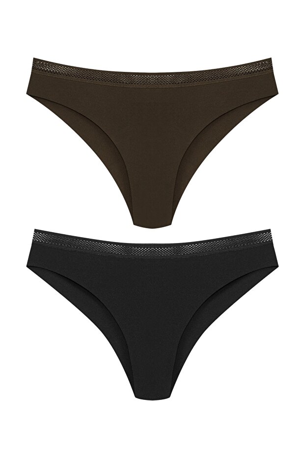 2-Piece Micro Laser Cut Honeycomb Rubber Ghost Brazil Women's Panties