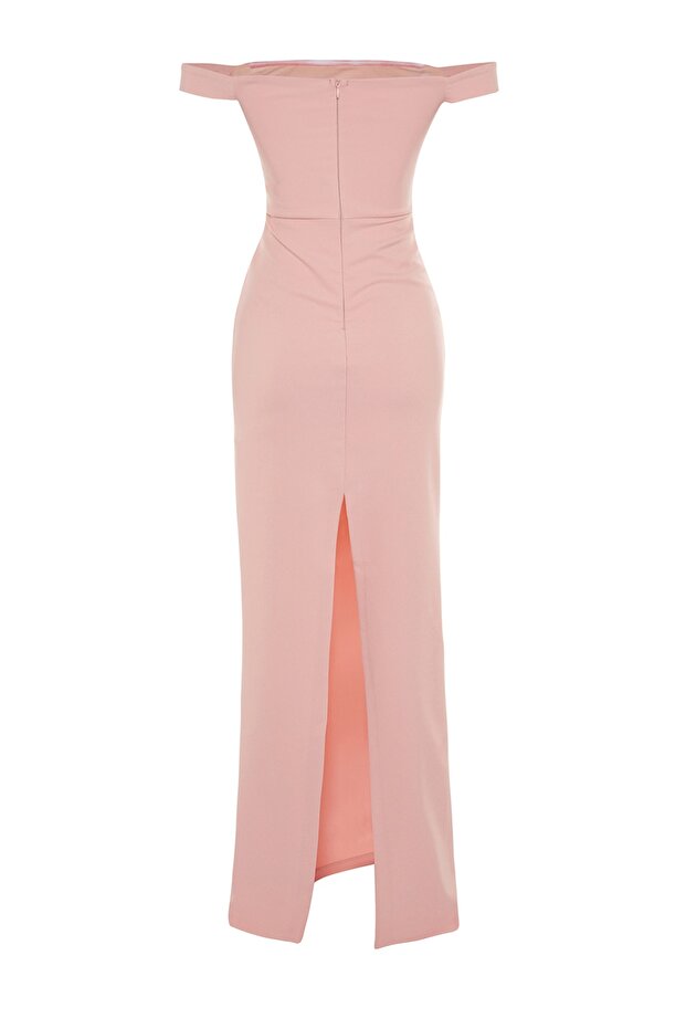 Szárított rózsával bélelt hosszú estélyi ruha szőtt kiegészítőkkel TPRSS23AE00044 - 8