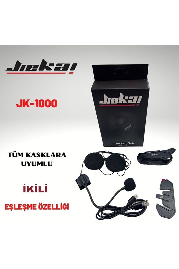 Intercom Bluetooth Jk-1000 Siyah Interkom - 1