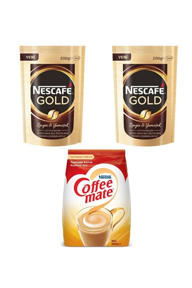 Nescafe Gold 200 gr - 2 Pack Coffe Mate 500 gr