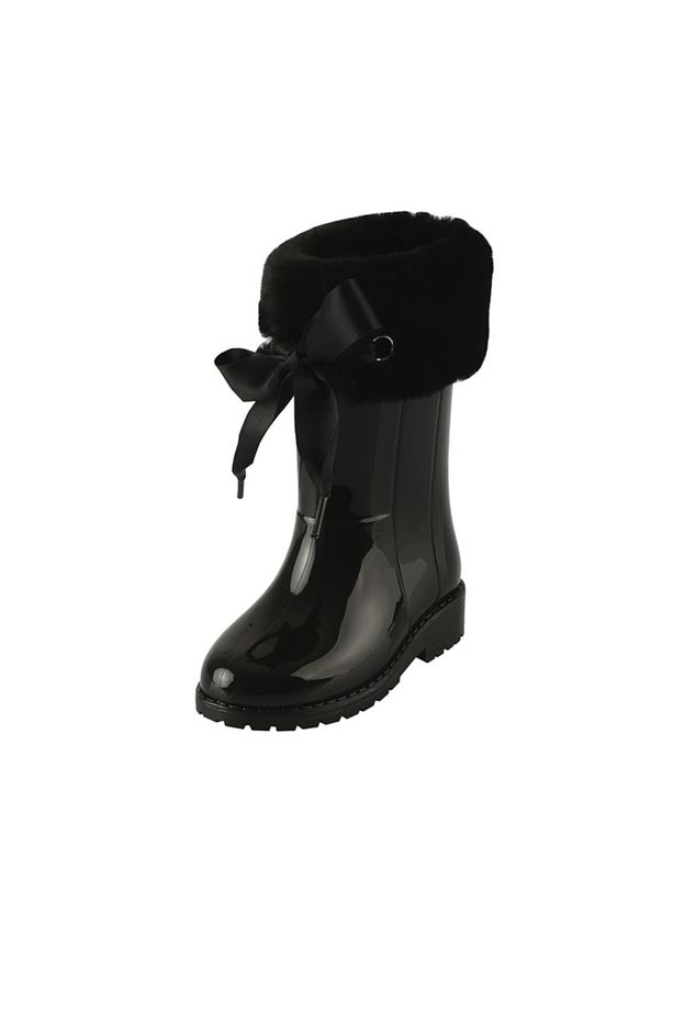 W10239 Campera Charol Soft Çocuk Siyah Yağmur Çizmesi - 2