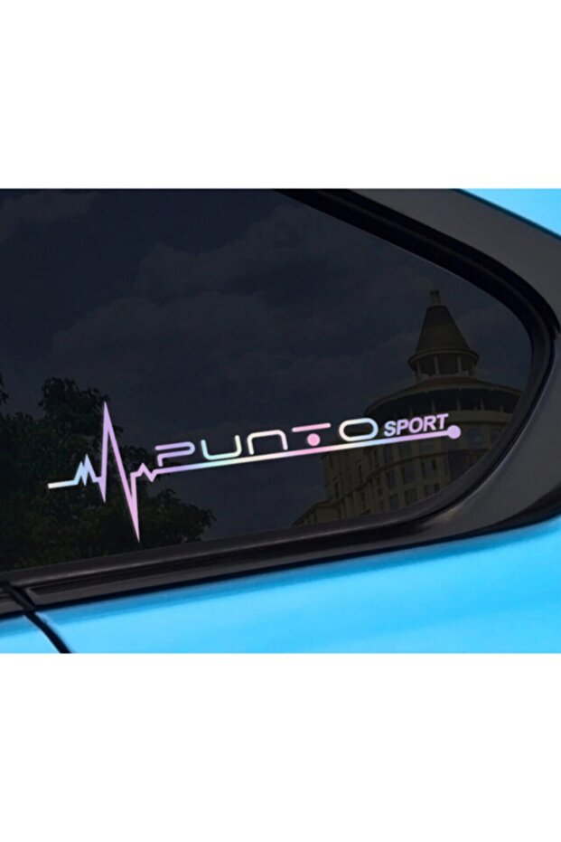 Fiat Punto Side Glass Sticker Auto Door 20 Cm X 7 Cm Holo-chroma