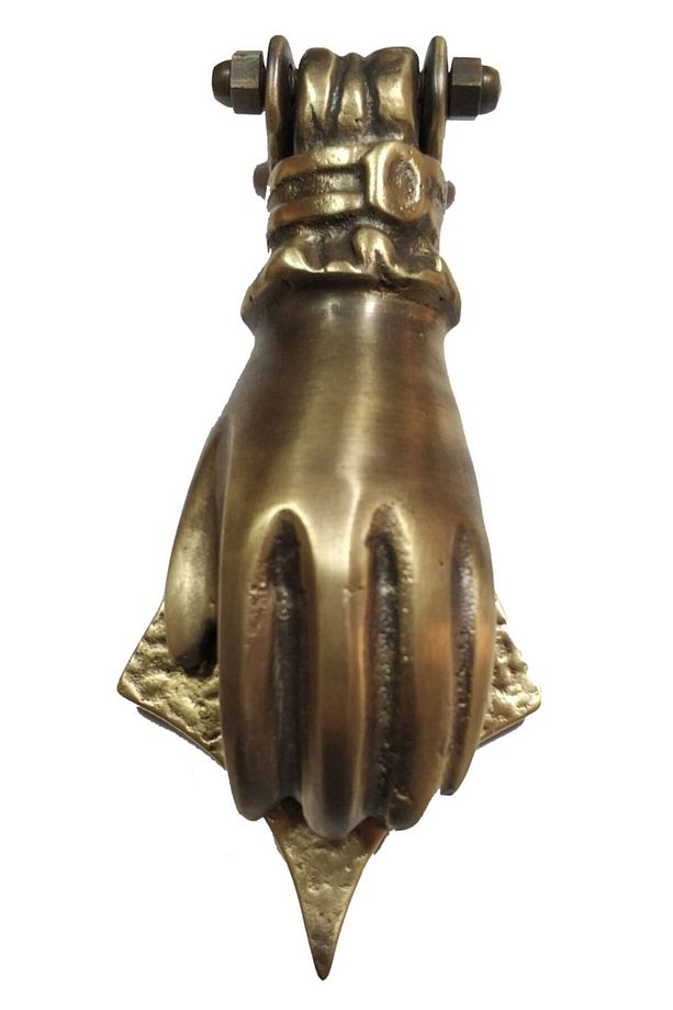 Pirinç El Kapı Tokmağı, Tak Tak, Antik Sarı - 1
