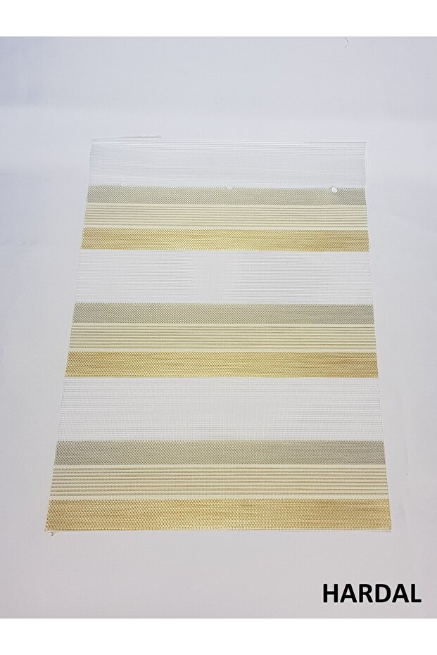 Desenli Zebra Stor Perde (hardal) - 1