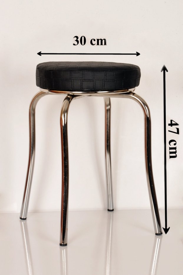 8 Pcs Black Kitchen Stool Profile Stool Metal Stool Thick Stool Stackable