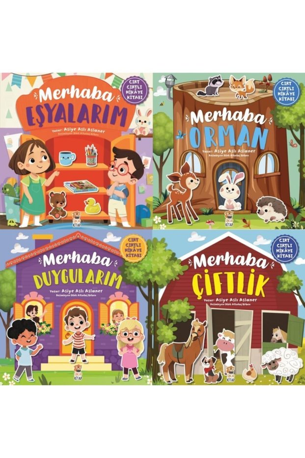 Velcro Story Set Merhaba Çiftlik + Duygularım + Orman + Eşyalarım 4 Book Set