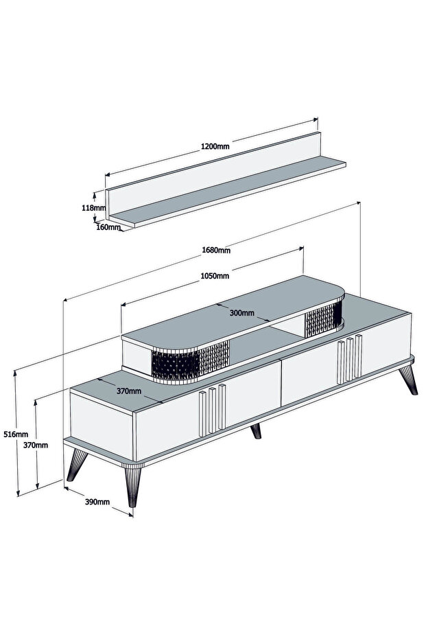 Eylül Tv Ünitesi - Beyaz - 5