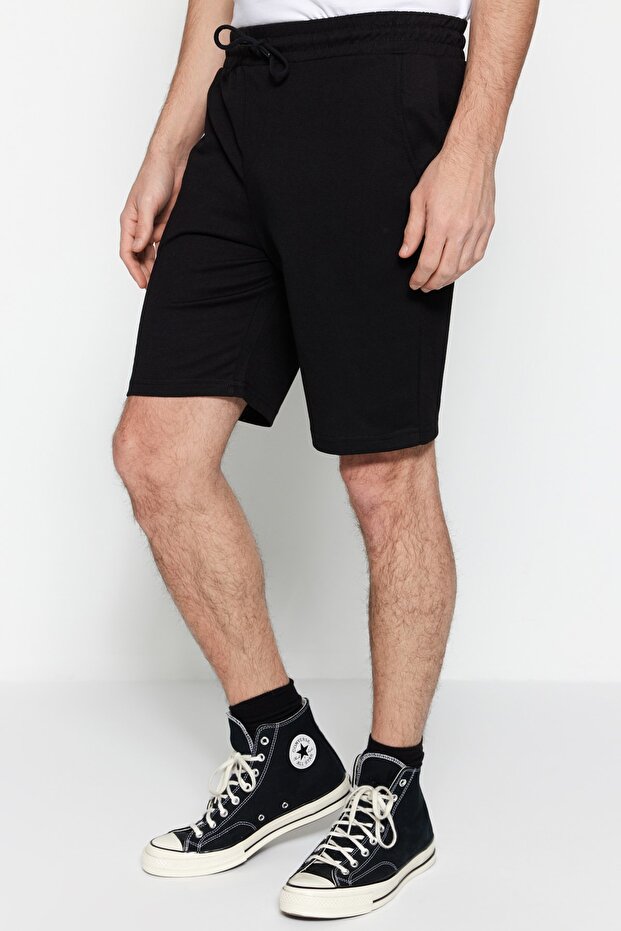 Siyah Regular/Normal Kesim Basic Şort&Bermuda TMNSS20SR0068 - 1