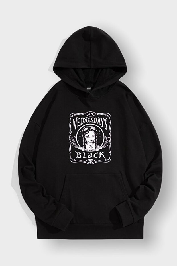 Black Hooded - Wednesdays Black Sweatshirt