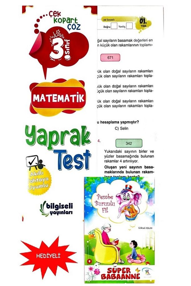3.sınıf Bilgiseli Matematik Yaprak Test - 1