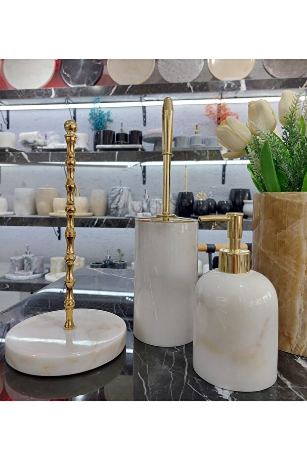 Decorative Natural White Marble Set of 3