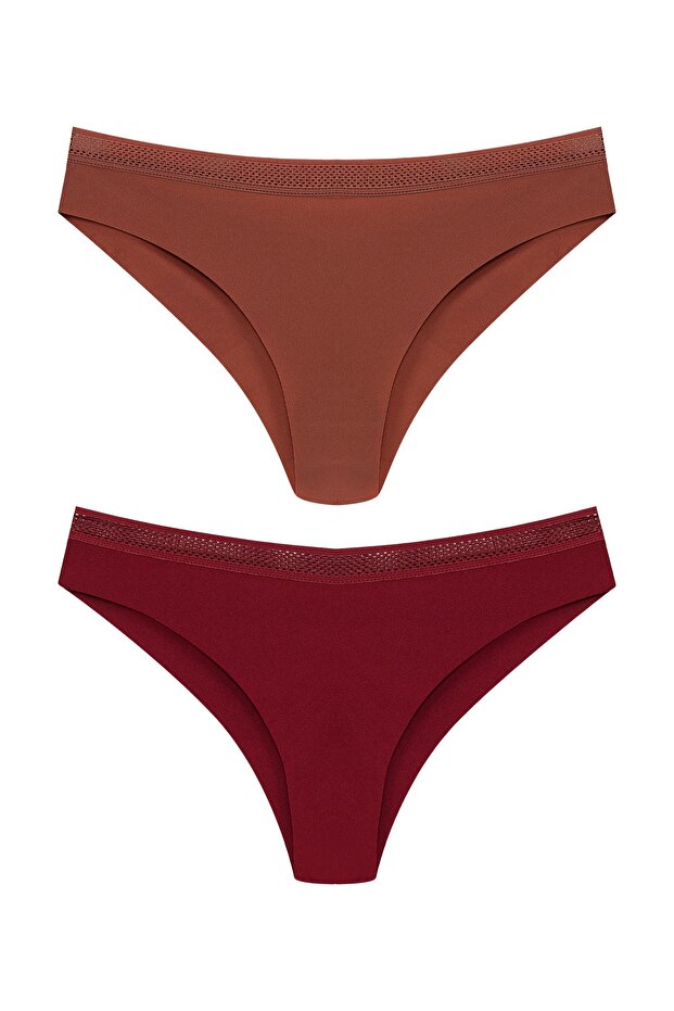 2-Piece Micro Laser Cut Honeycomb Rubber Ghost Brazil Women's Panties