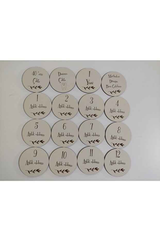 Wooden Baby Month Cards, Baby Memory Cards
