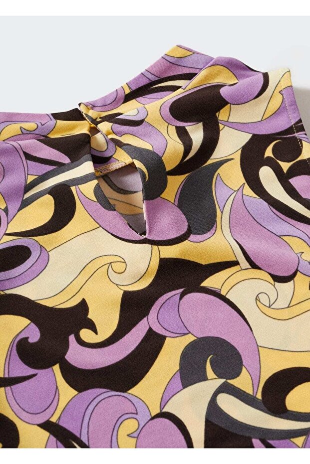 Desenli Retro Elbise - 7