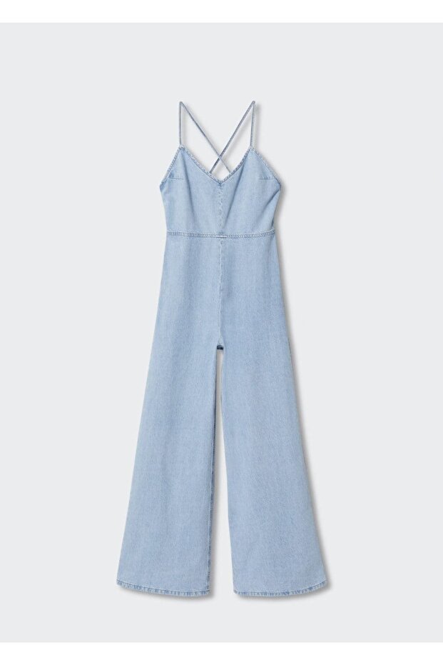 Pamuklu Denim Tulum - 3