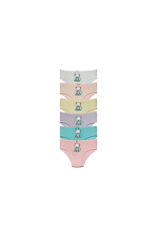 6-Piece Printed Cotton Girl's Panties