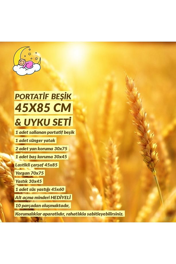 Uyku Setli Portatif Sallanabilir Anne Yanı Beşik ** Alt Açma Minderi Hediyeli ** - 3