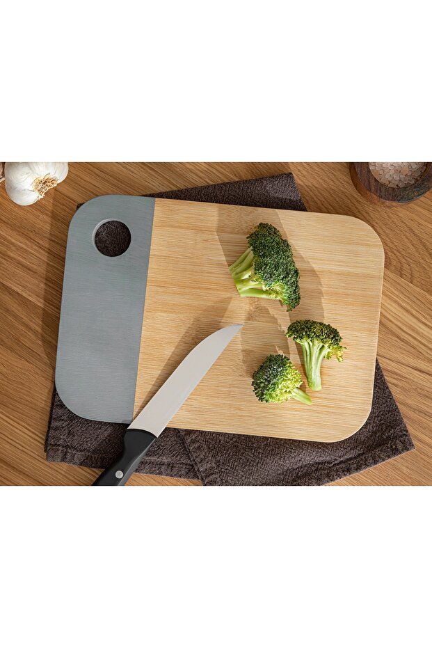 Peony Bamboo Cutting Board 25x18 Cm Gray
