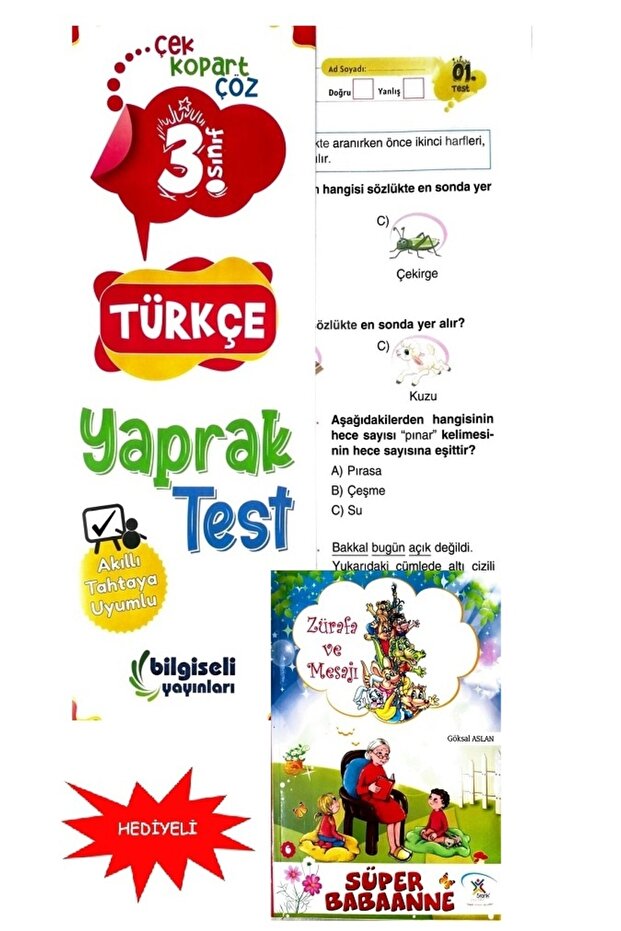 3.sınıf Bilgiseli Türkçe Yaprak Test - 1