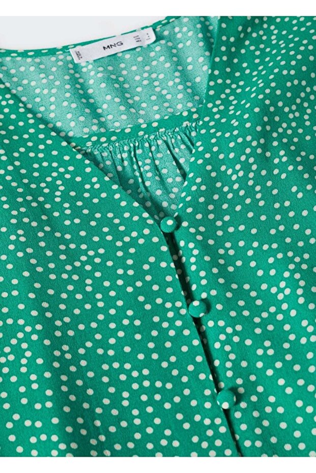 Desenli Dökümlü Bluz - 5