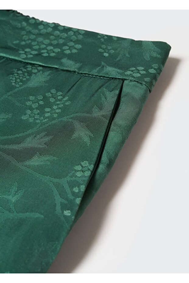 Jakarlı Kumaş Pantolon - 7