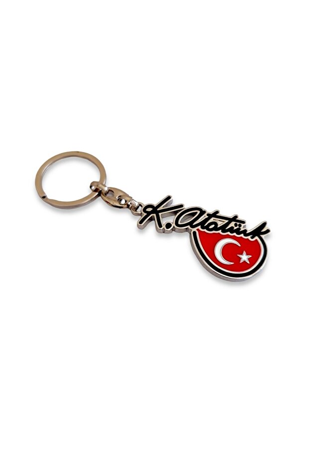 Ataturk Crescent Star Keychain (black)