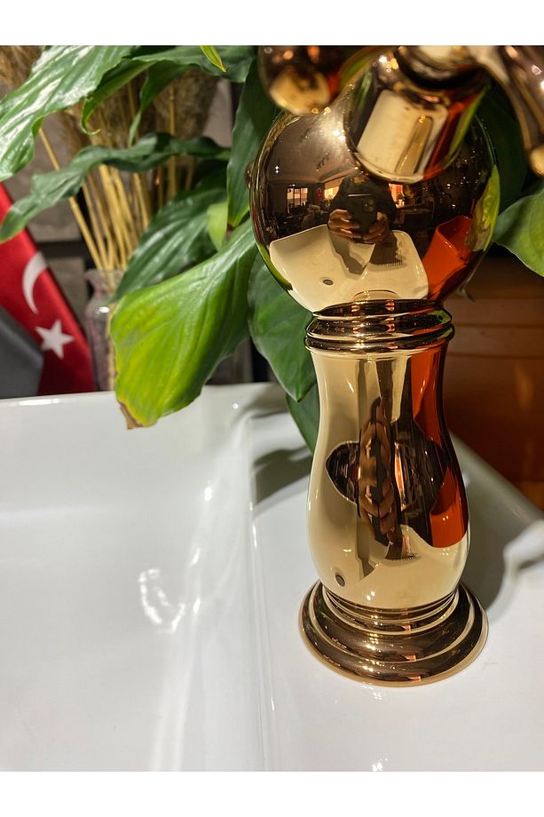 Bakır Mutfak Bataryası Bronz Rustik Musluk Vintage Model Evye Musluğu - 3