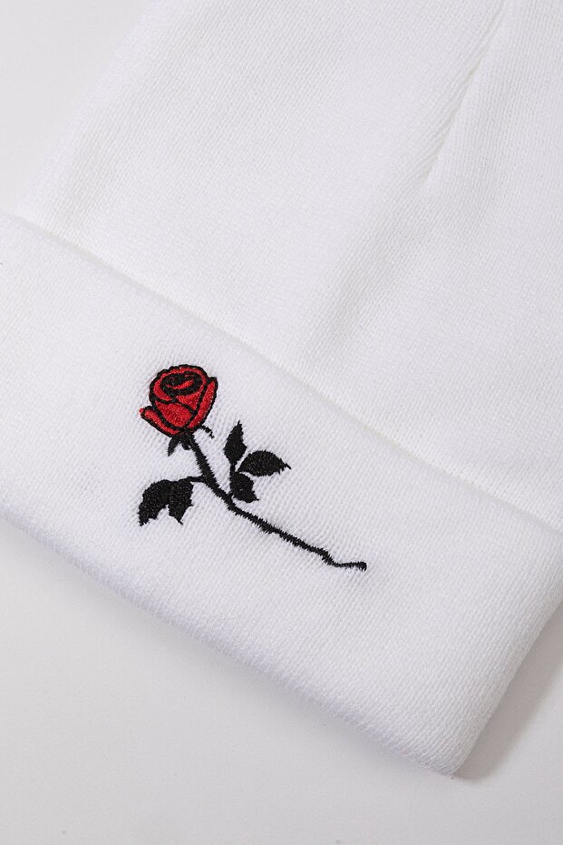 Neue weiße Rosenbaskenmütze - 2