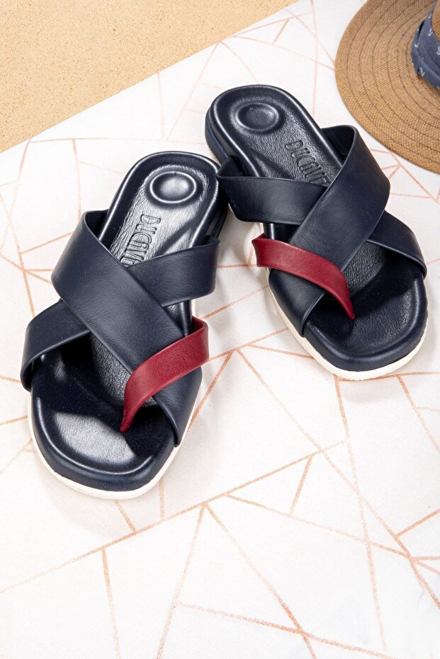 Estate Genuine Leather Men's Slippers, Genuine Leather Slippers, Orthopedic Sole Slippers, Rubber Sole Slippers